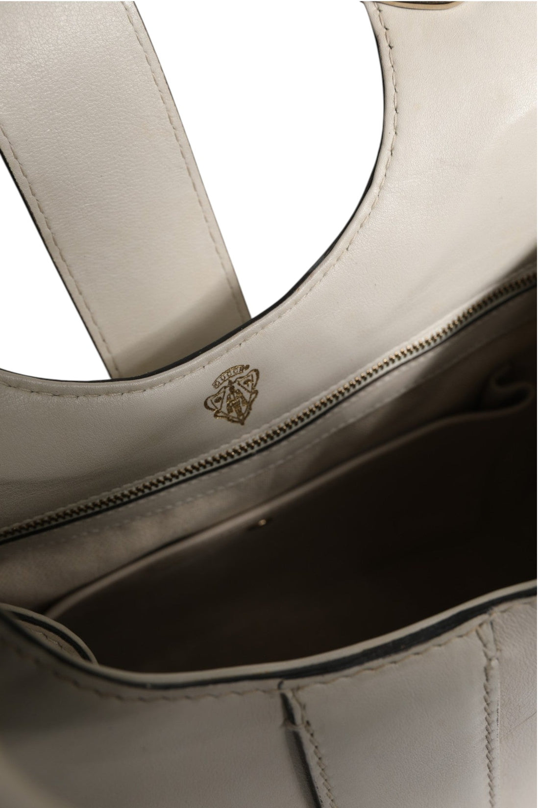 Gucci White Leather Stirrup Top Handle Bag - RIMODA