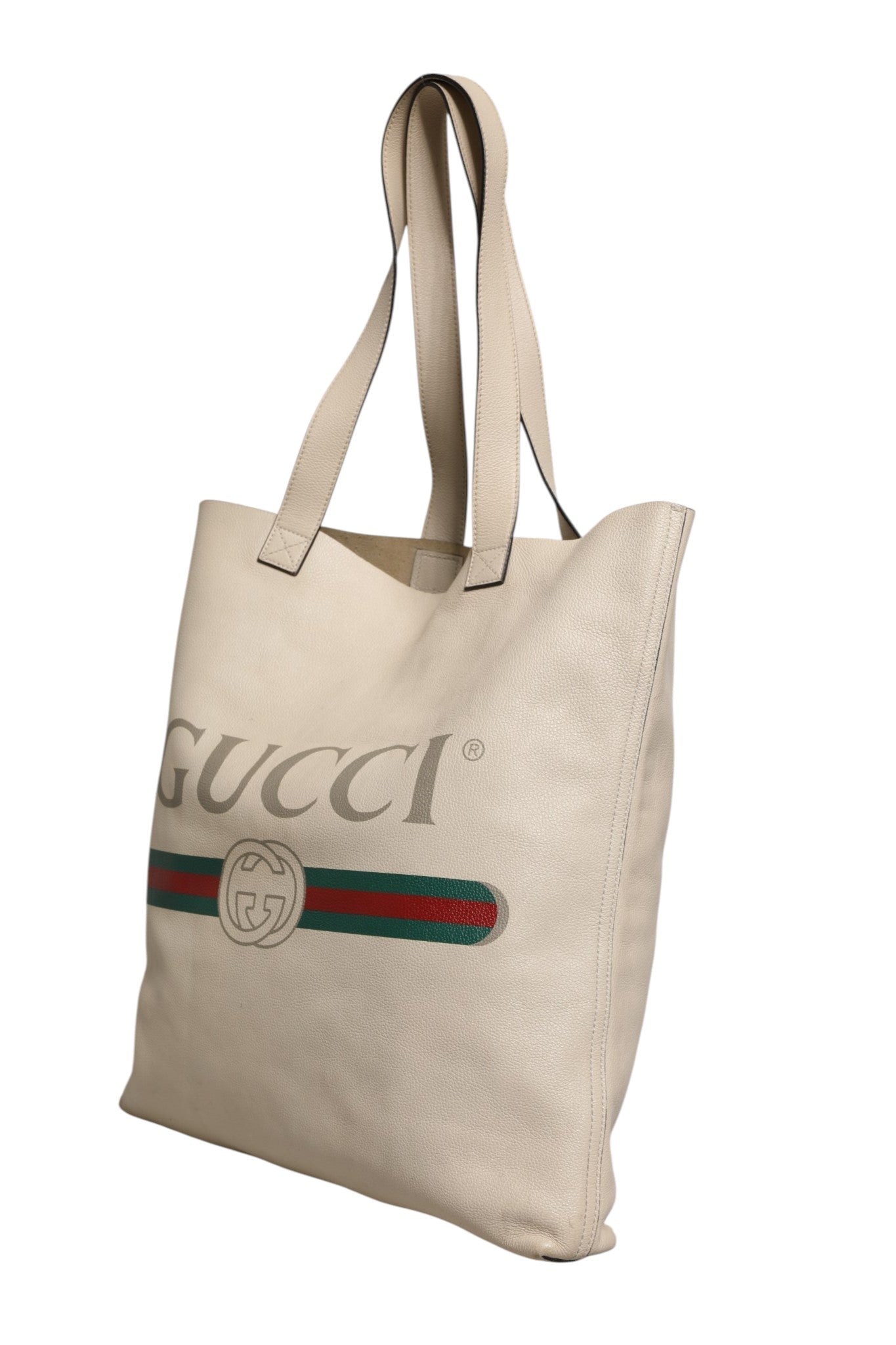 Gucci White Web Sherry Logo Print Tote Bag - RIMODA