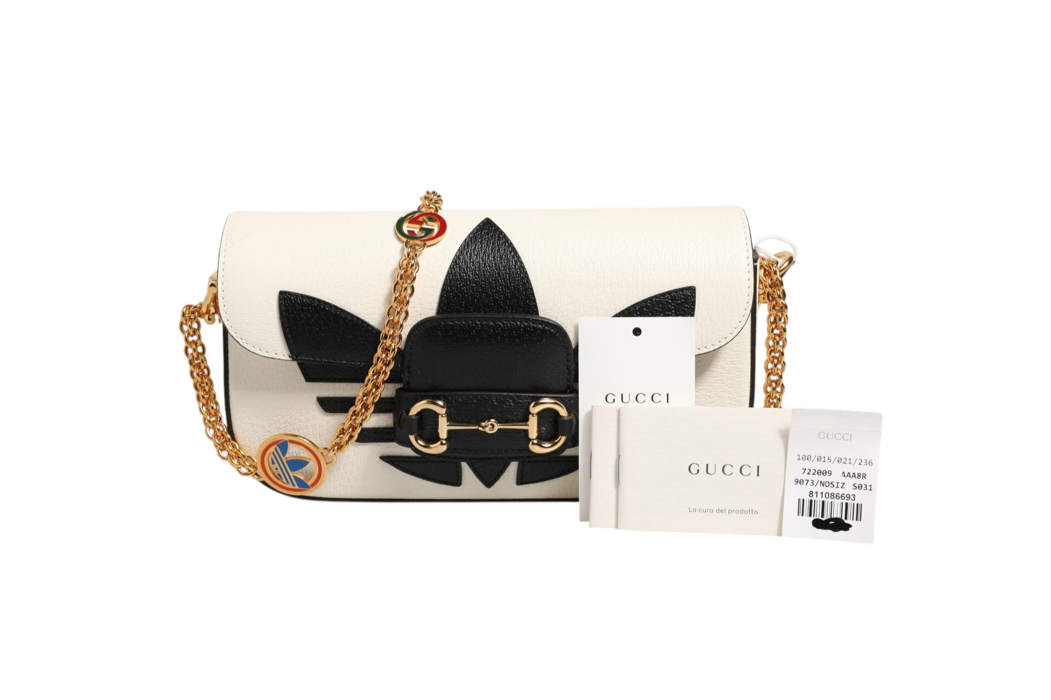 Gucci x Adidas Horsebit 1955 Shoulder Bag Black/White - RIMODA