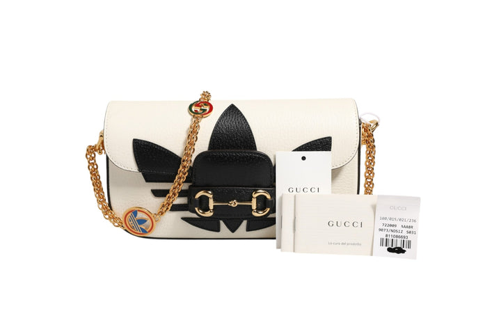 Gucci x Adidas Horsebit 1955 Shoulder Bag Black/White - RIMODA