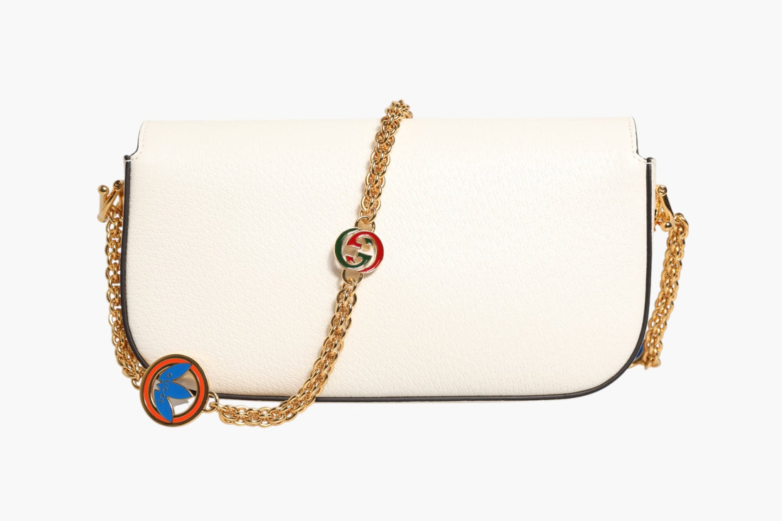 Gucci x Adidas Horsebit 1955 White Black Calfskin Leather Shoulder Bag - RIMODA