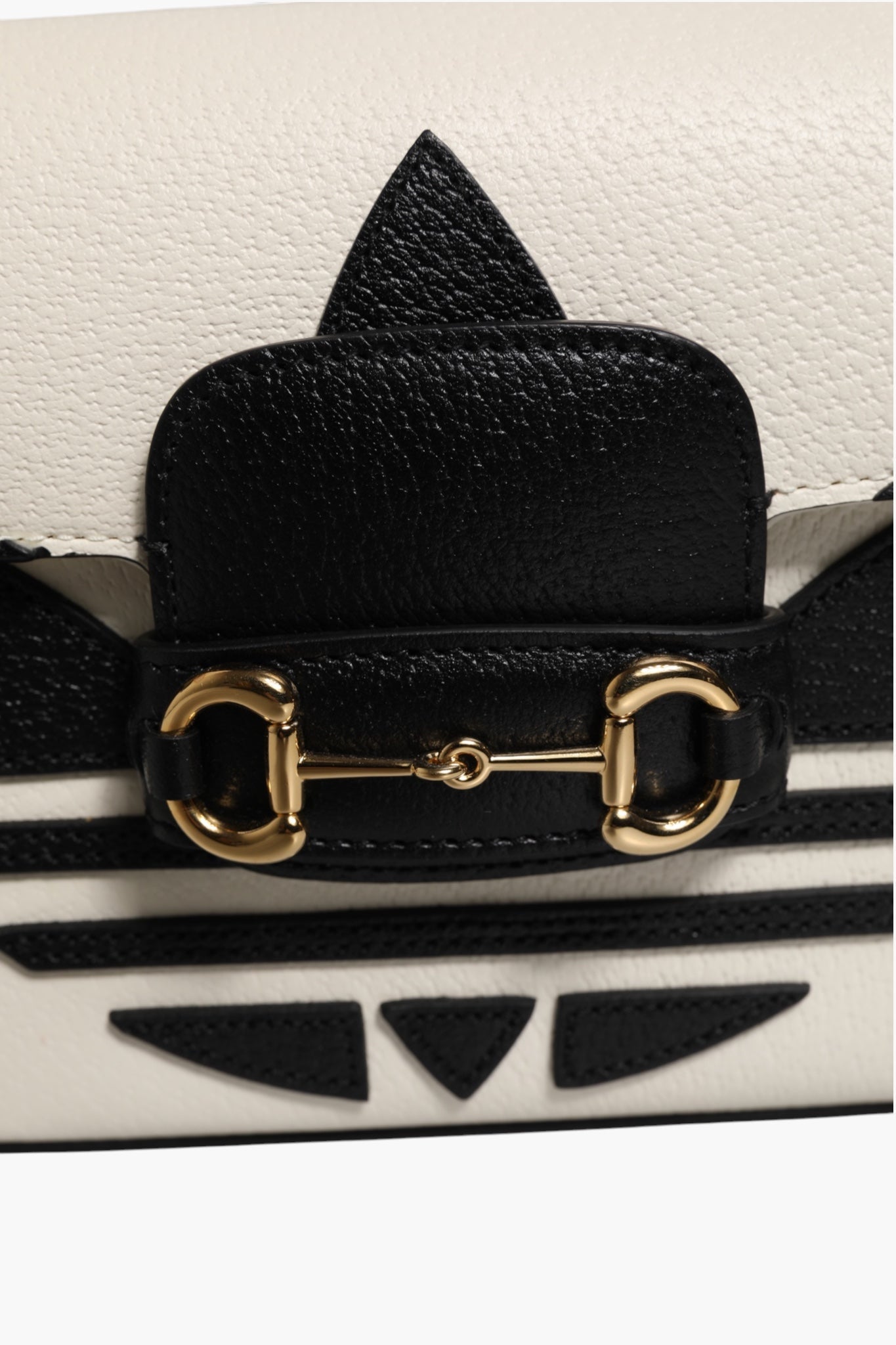 Gucci x Adidas Horsebit 1955 White Black Calfskin Leather Shoulder Bag - RIMODA