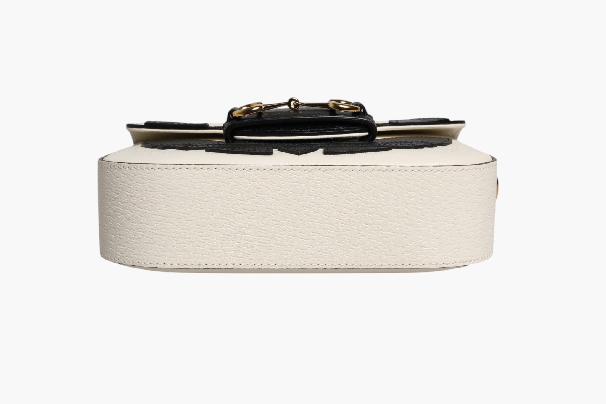 Gucci x Adidas Horsebit 1955 White Black Calfskin Leather Shoulder Bag - RIMODA