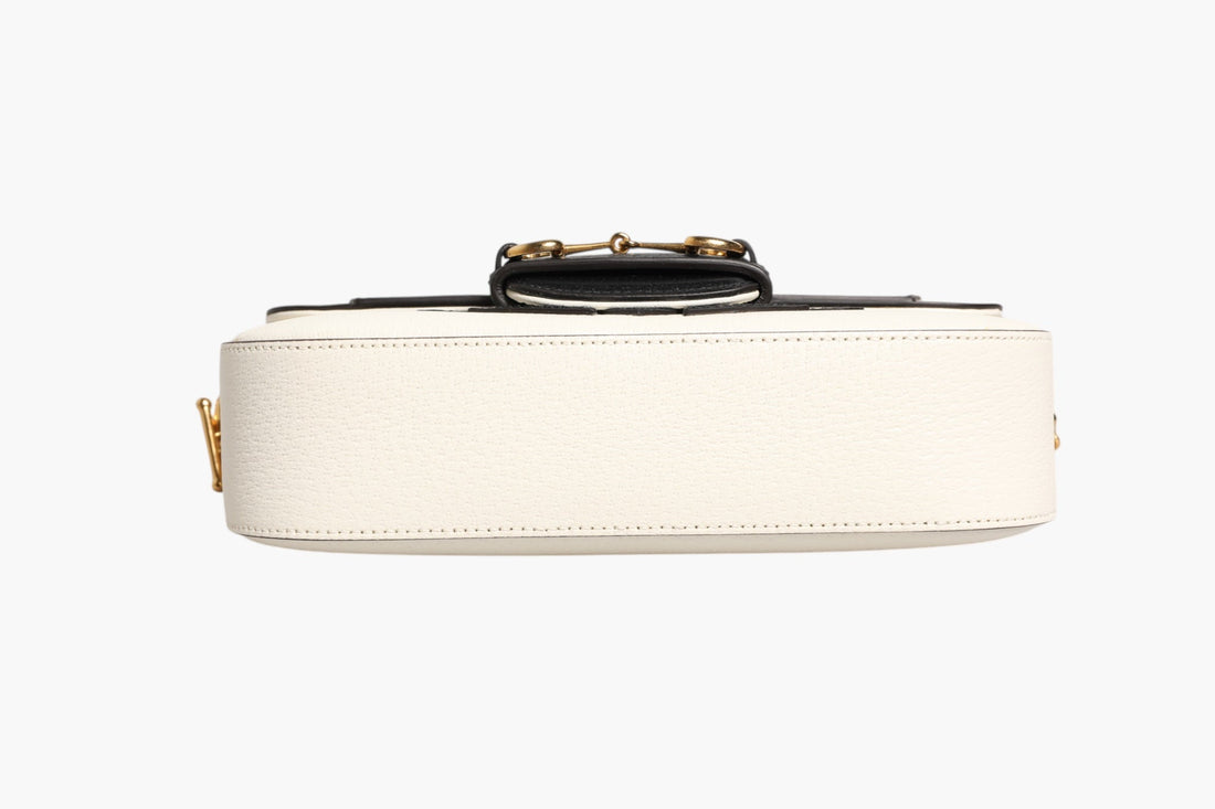 Gucci x Adidas Horsebit 1955 White Black Calfskin Leather Shoulder Bag - RIMODA