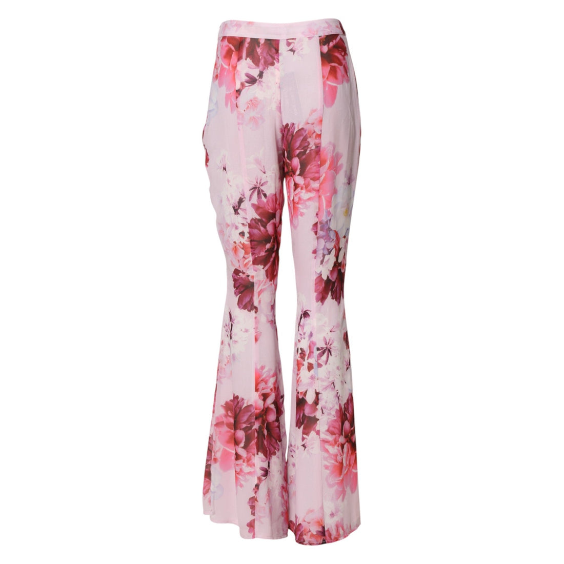 Guess By Marciano Pink Floral Flared High Waist Trouser Pants - RIMODA