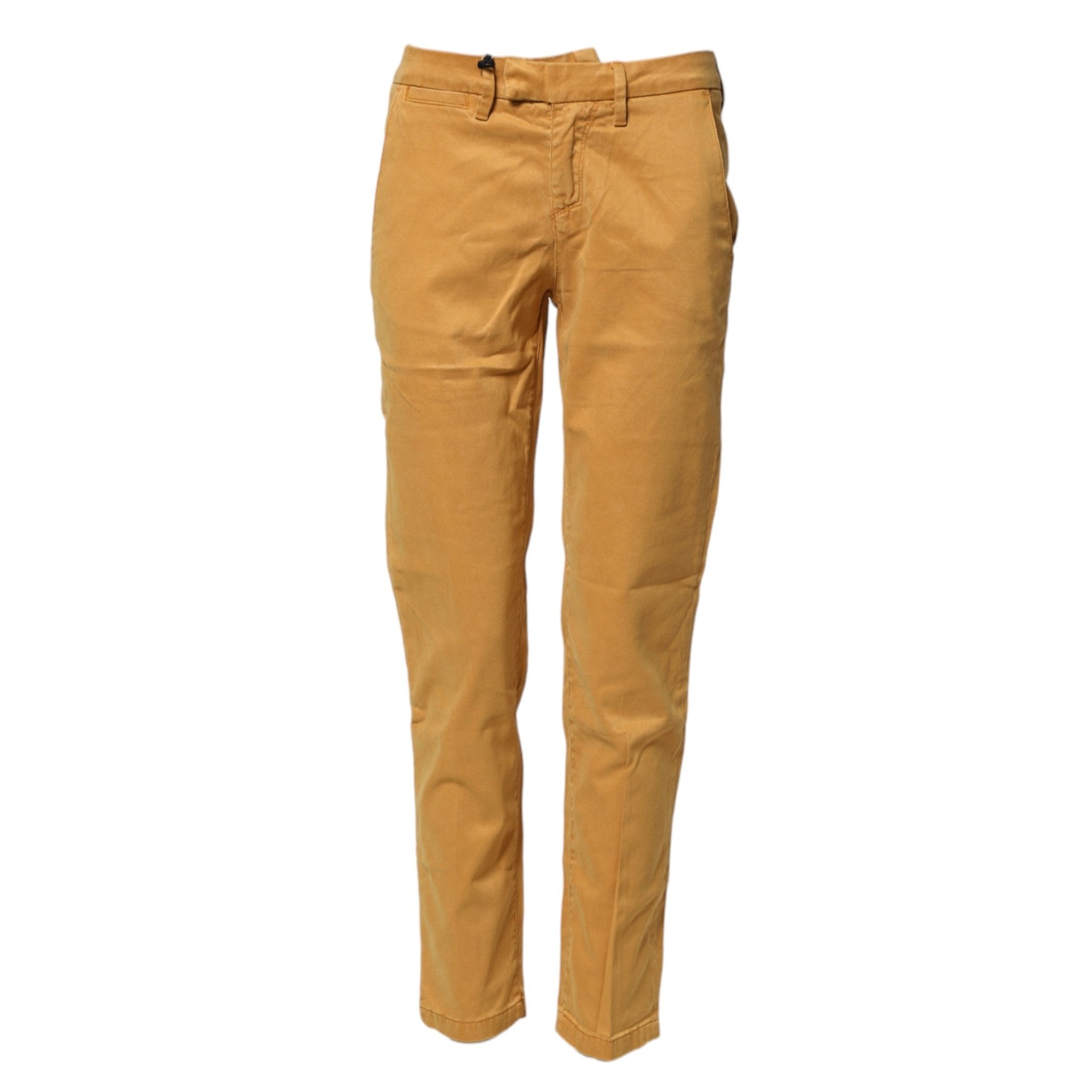 Haikure Beige Tapered Mid Waist Chino Casual Trouser Pants - RIMODA
