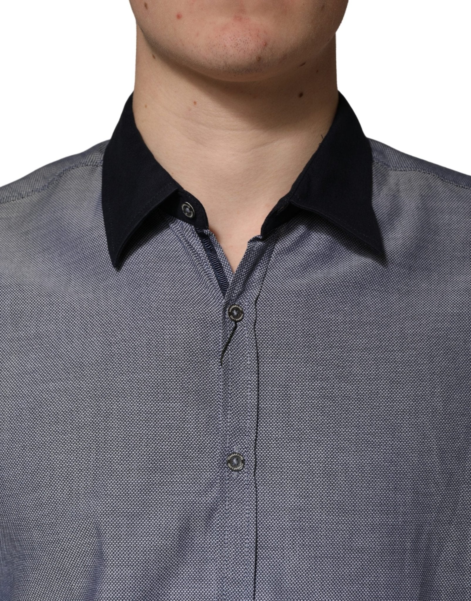 Hamaki - Ho Dark Blue Cotton Long Sleeves Collared Dress Formal Shirt - RIMODA