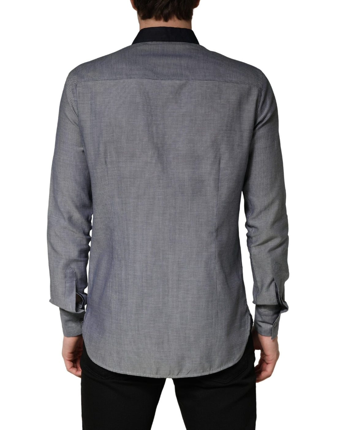 Hamaki - Ho Dark Blue Cotton Long Sleeves Collared Dress Formal Shirt - RIMODA