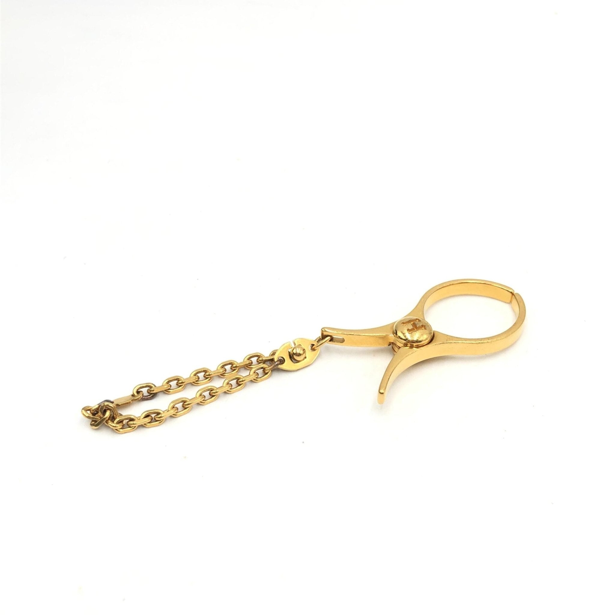 Hermès Gold Metal Glove Holder Keychain - RIMODA