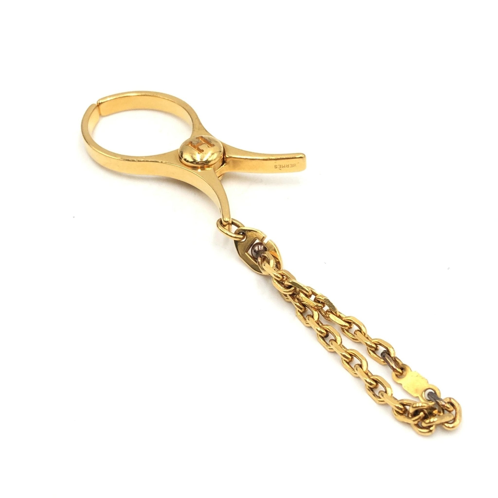 Hermès Gold Metal Glove Holder Keychain - RIMODA