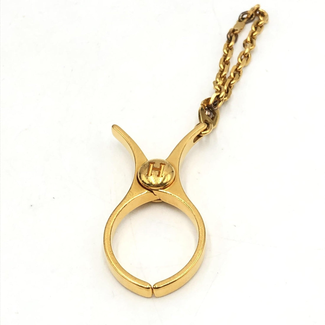 Hermès Gold Metal Glove Holder Keychain - RIMODA