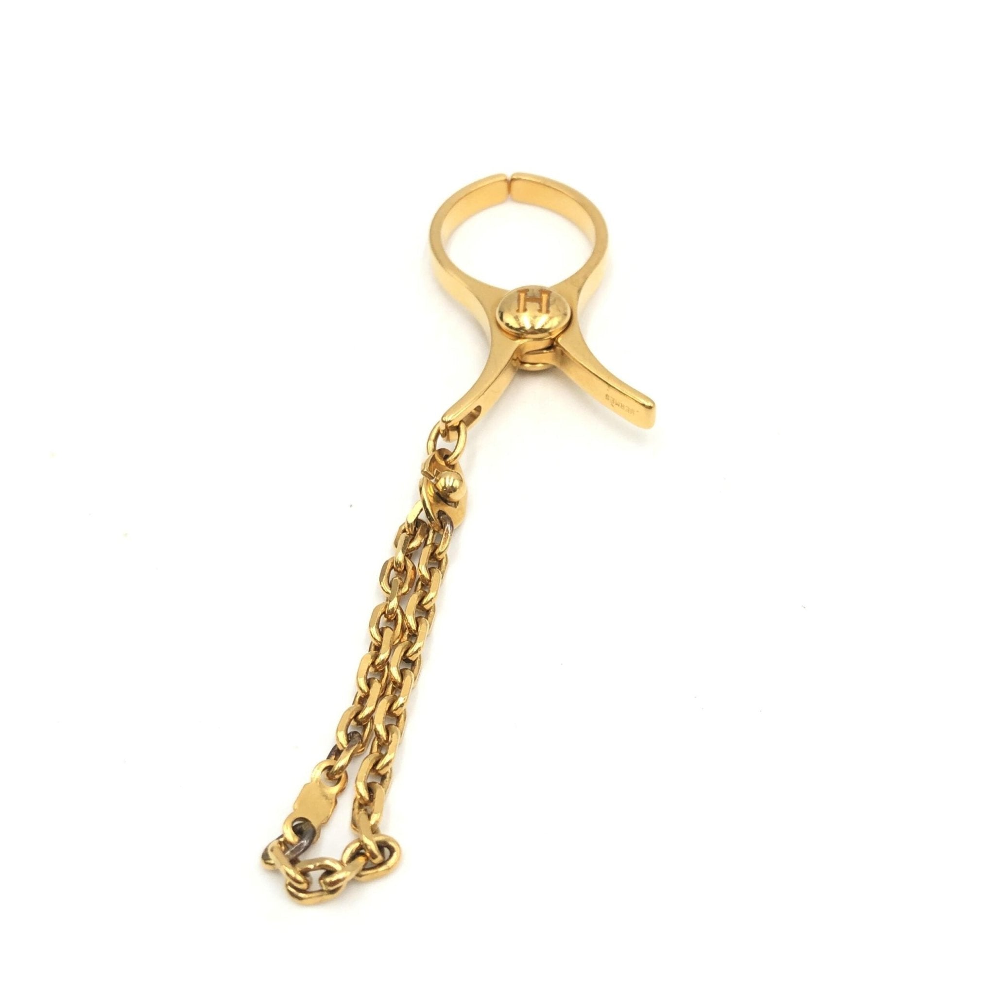 Hermès Gold Metal Glove Holder Keychain - RIMODA