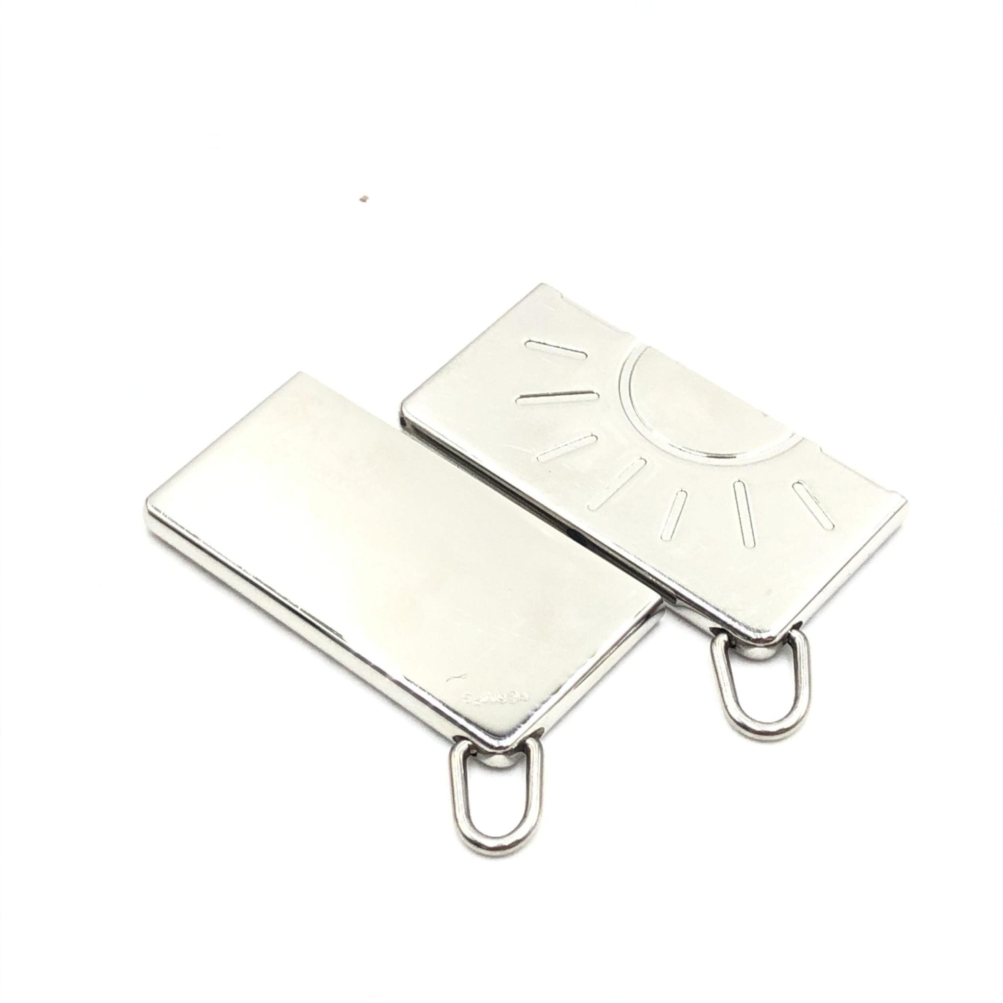 Hermès Silver Tone Half Sun Pendant Set - RIMODA