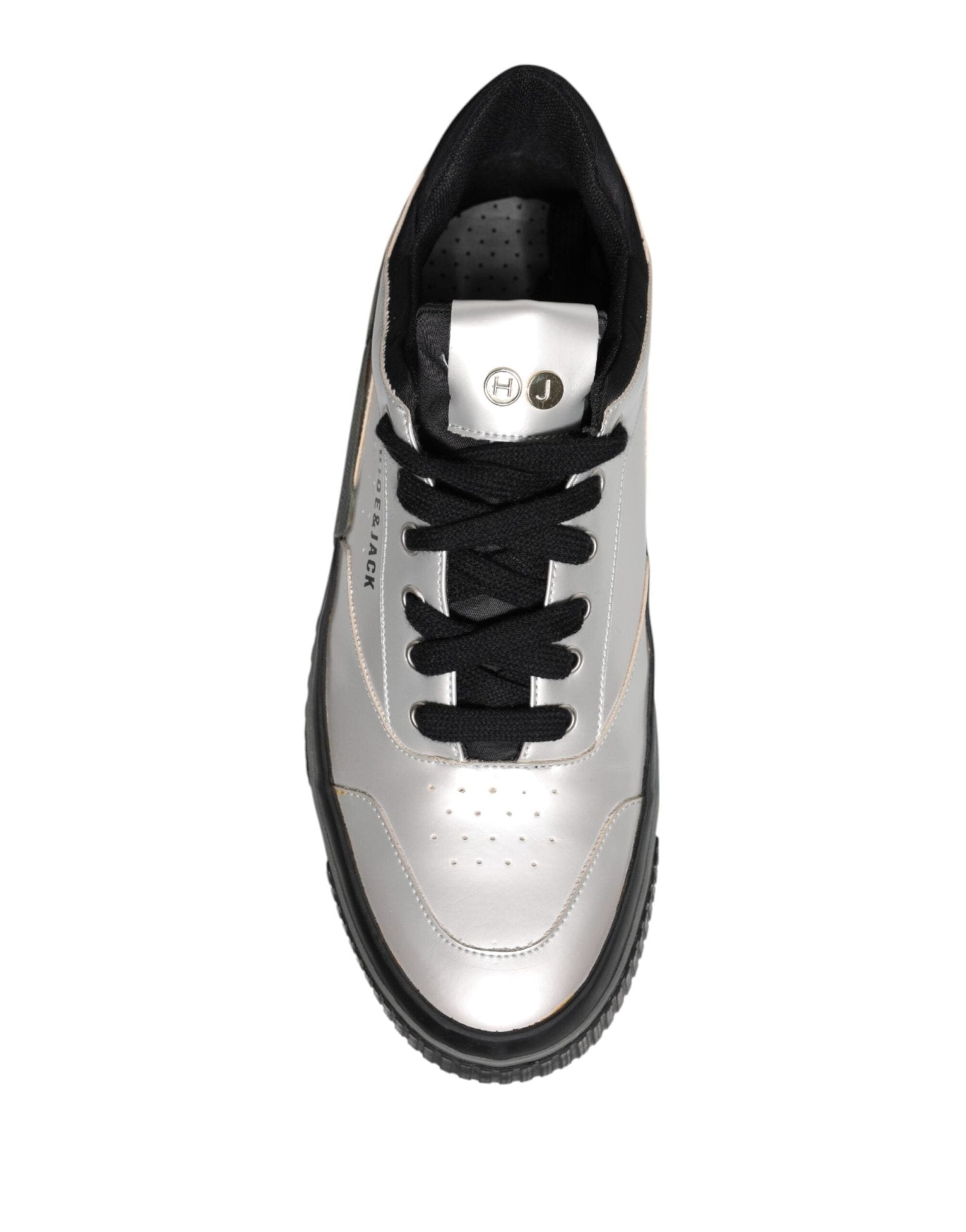HIDE & JACK Metallic Silver Low Top Lace Up Sneakers Shoes - RIMODA