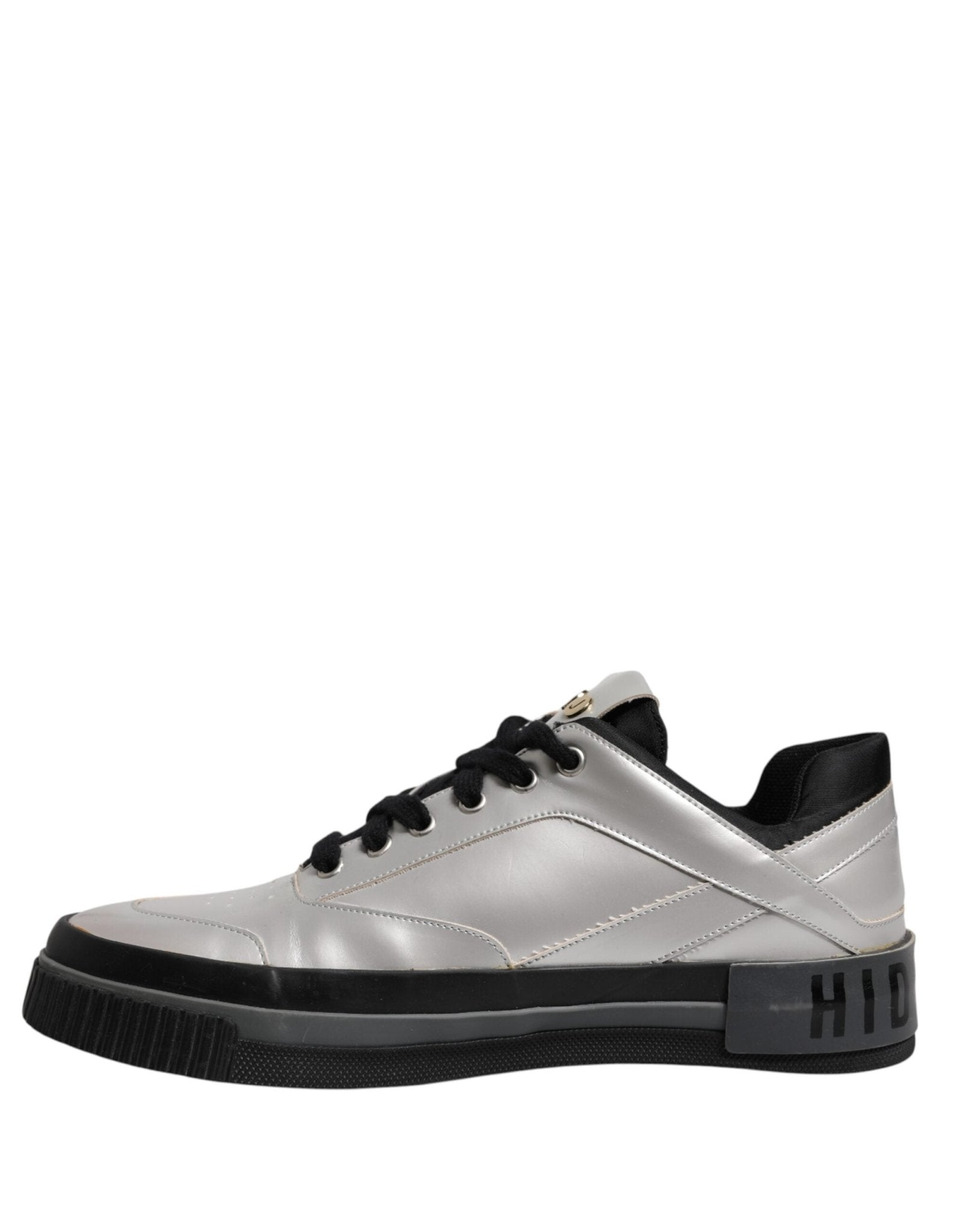 HIDE & JACK Metallic Silver Low Top Lace Up Sneakers Shoes - RIMODA