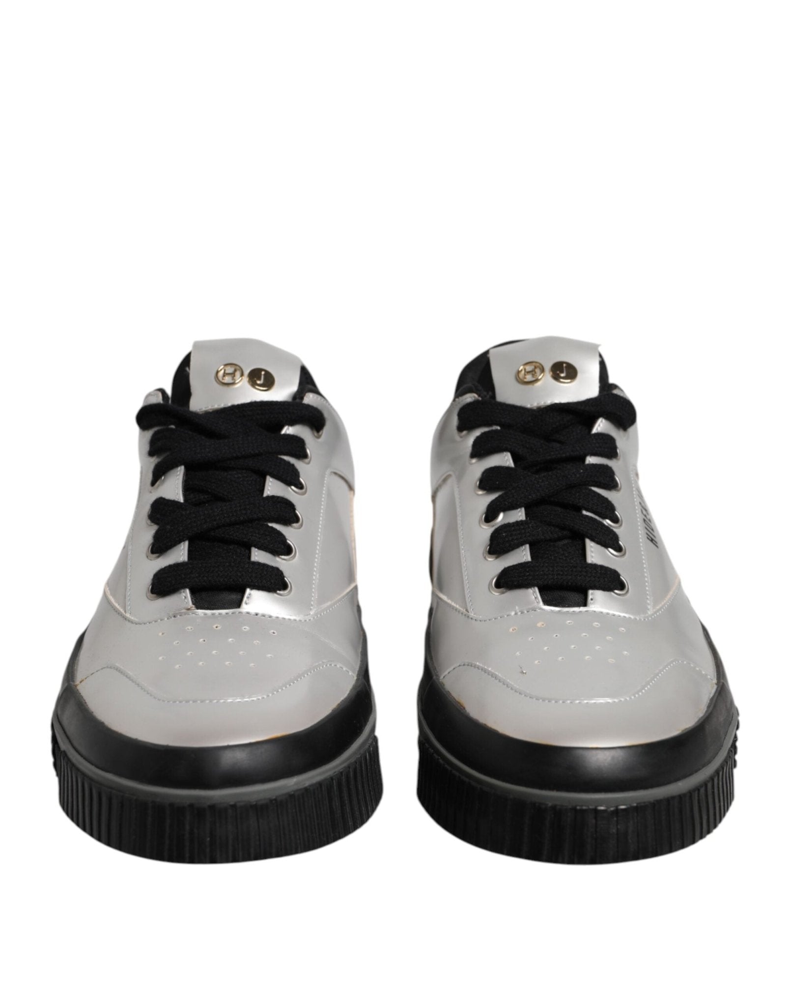 HIDE & JACK Metallic Silver Low Top Lace Up Sneakers Shoes - RIMODA