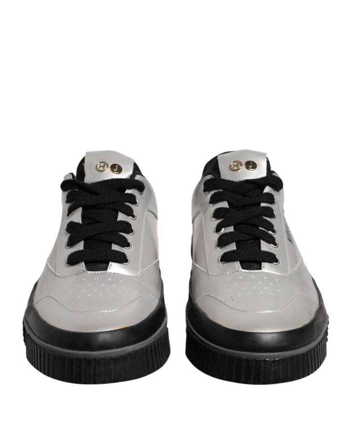 HIDE & JACK Metallic Silver Low Top Lace Up Sneakers Shoes - RIMODA