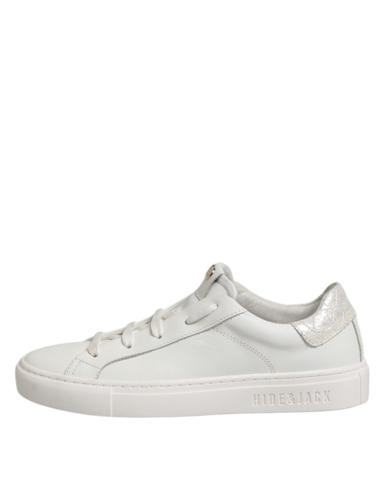 HIDE & JACK White Leather Low Top Lace Up Sneakers Shoes - RIMODA