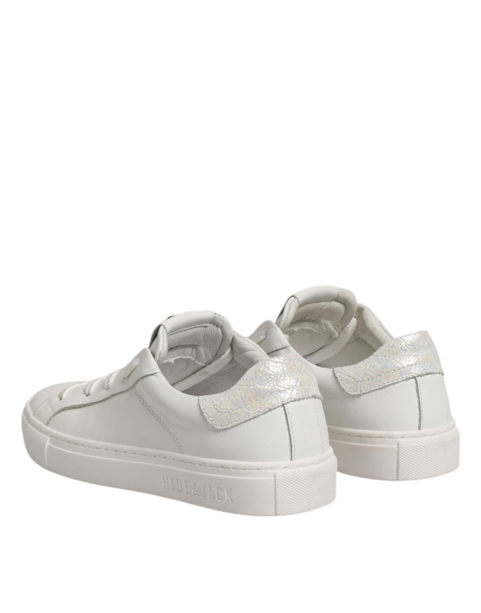 HIDE & JACK White Leather Low Top Lace Up Sneakers Shoes - RIMODA