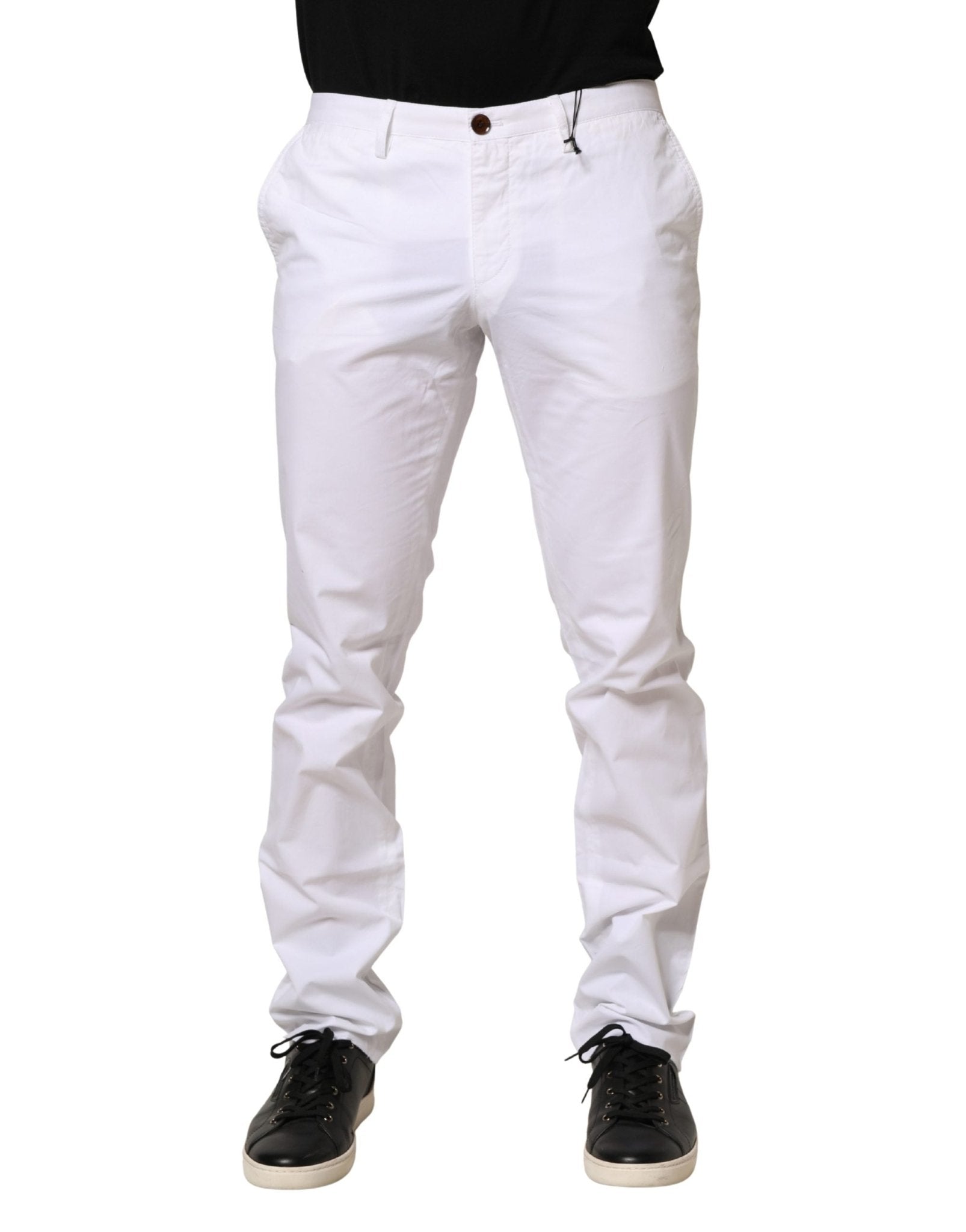 Hugo Boss White Mid Waist Skinny Chino Casual Trouser Pants - RIMODA