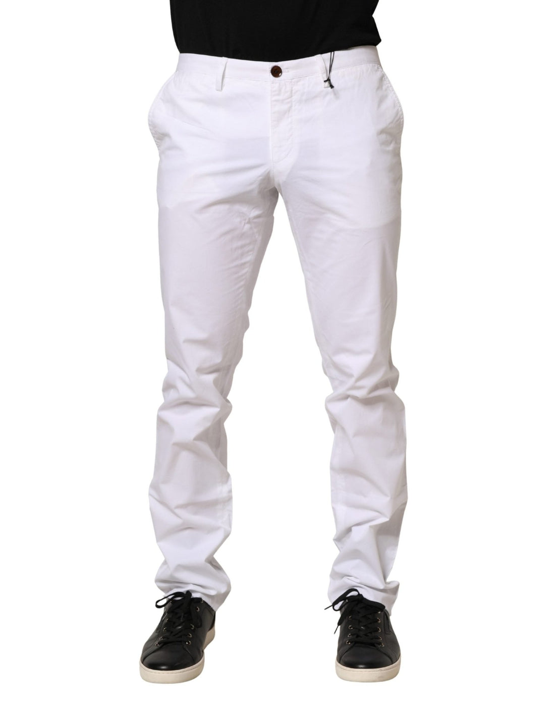 Hugo Boss White Mid Waist Skinny Chino Casual Trouser Pants - RIMODA
