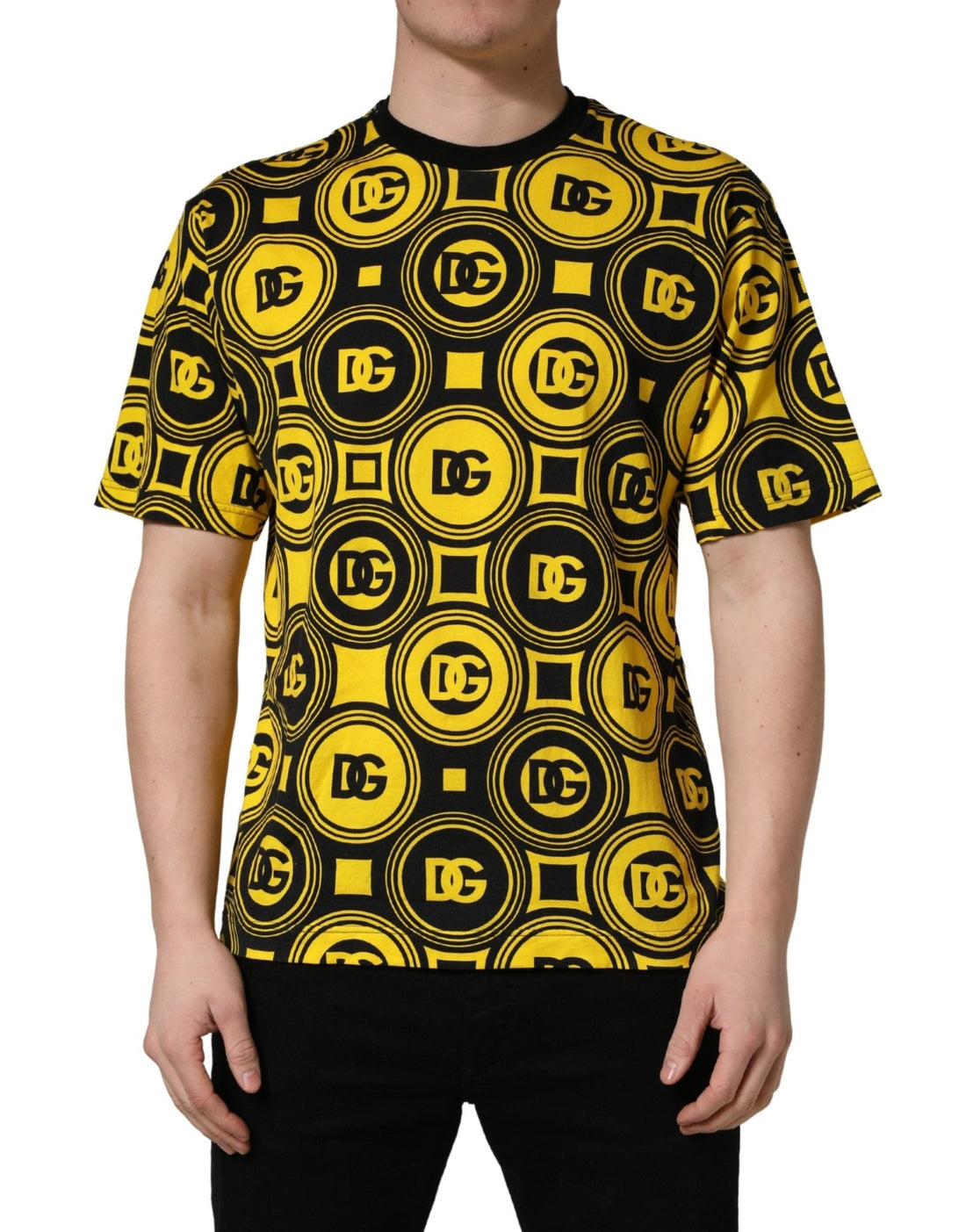 Invicta Yellow Black Logo Geometric Pattern T-shirt - RIMODA