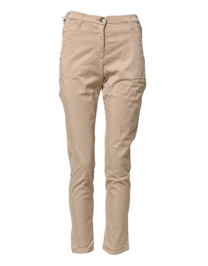 Jacob Cohen Beige Lyocell Skinny High Waist Chino Casual Pants - RIMODA
