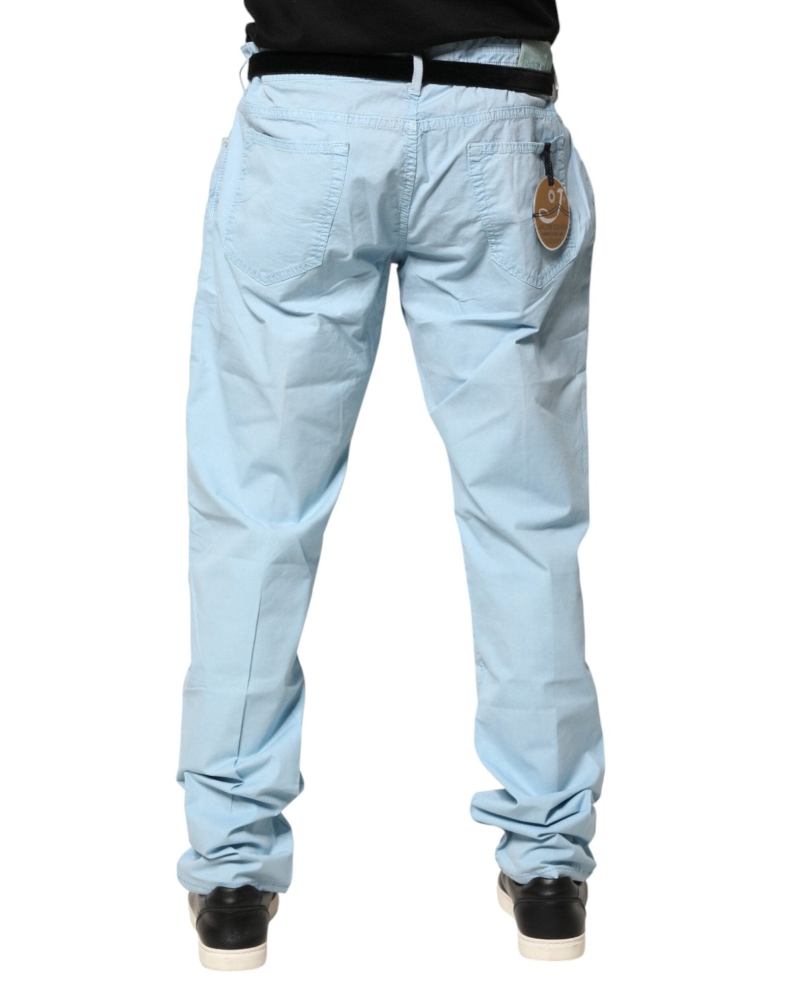 Jacob Cohen Light Blue Cotton Straight Fit Men Denim Jeans - RIMODA