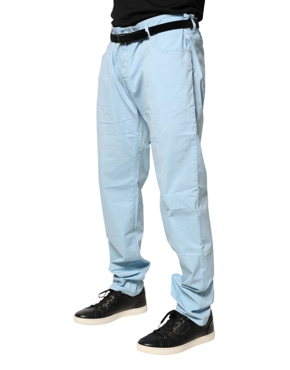 Jacob Cohen Light Blue Cotton Straight Fit Men Denim Jeans - RIMODA