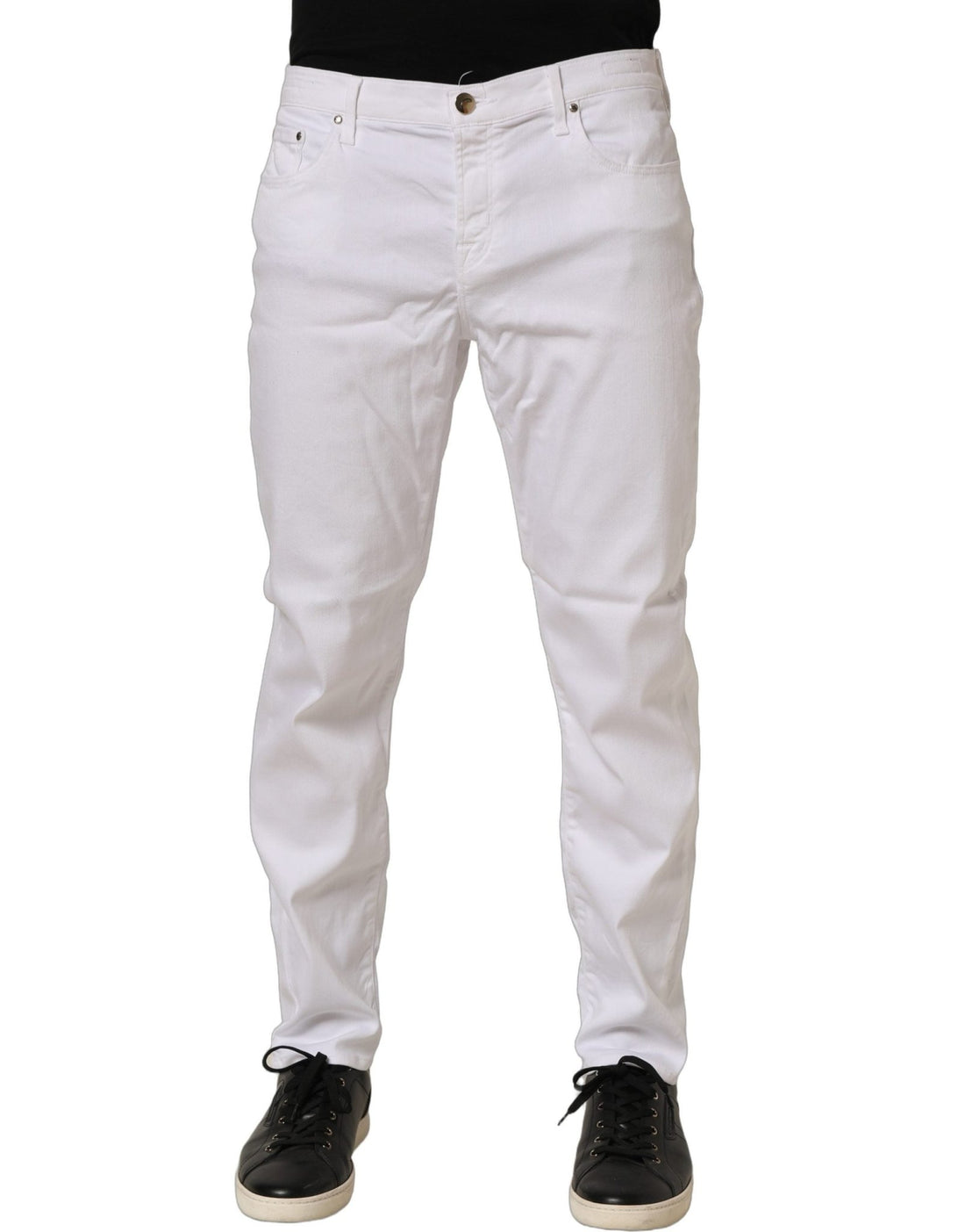 Jacob Cohen White Skinny Fit Mid Waist Men Denim Trouser Jeans - RIMODA