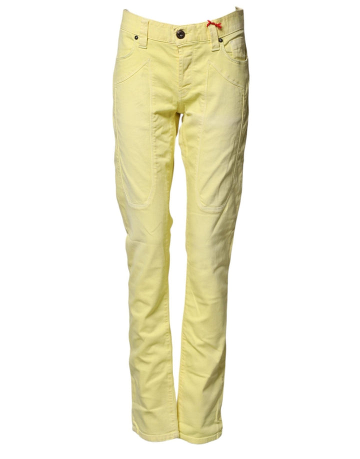 Jeckerson Yellow Mid Waist Straight Fit Men Denim Trouser Jeans - RIMODA