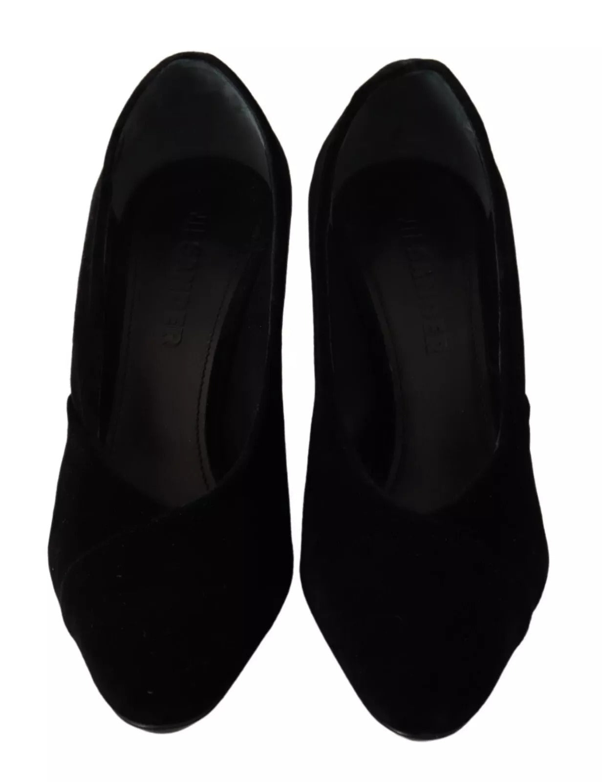 Jil Sander Black Leather Suede Block Heels Pumps Shoes - RIMODA