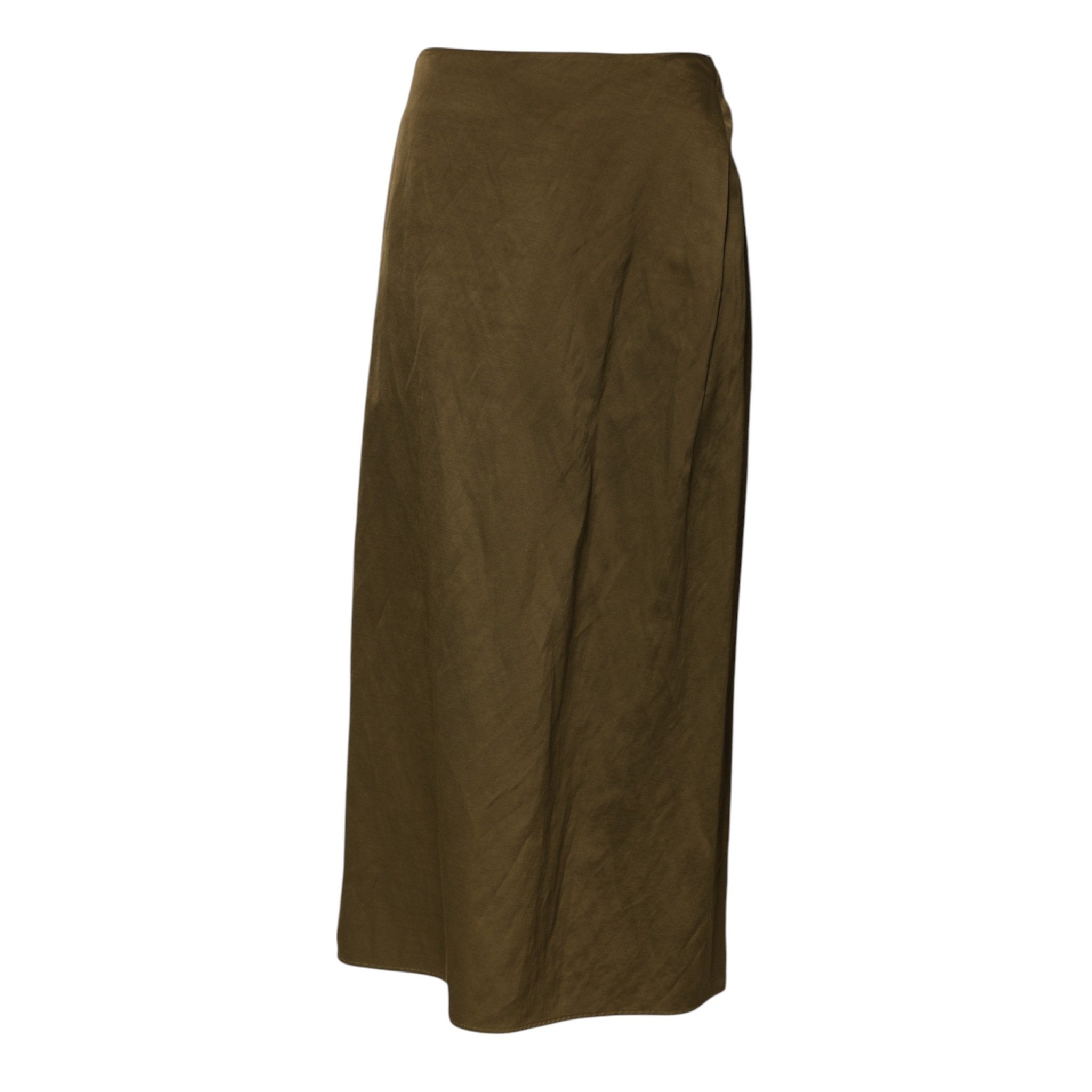 Jil Sander Olive Green Viscose A-line High Waist Midi Skirt - RIMODA