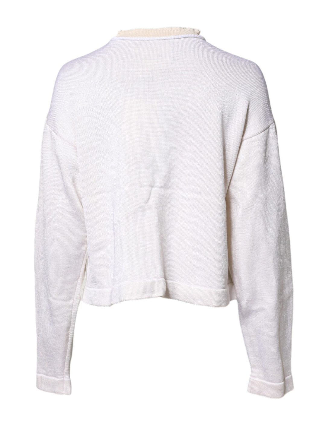 Jil Sander White Viscose Crew Neck Long Sleeves Pullover Sweater - RIMODA