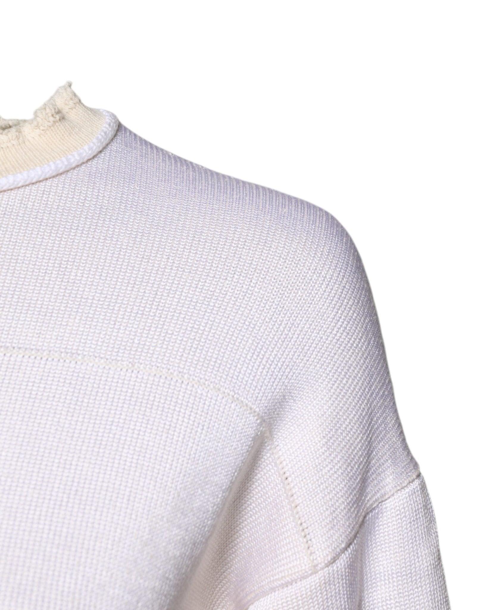 Jil Sander White Viscose Crew Neck Long Sleeves Pullover Sweater - RIMODA
