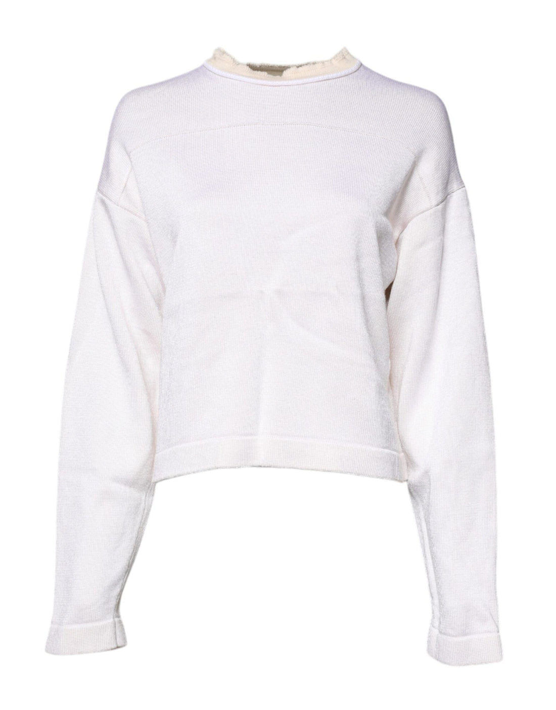 Jil Sander White Viscose Crew Neck Long Sleeves Pullover Sweater - RIMODA