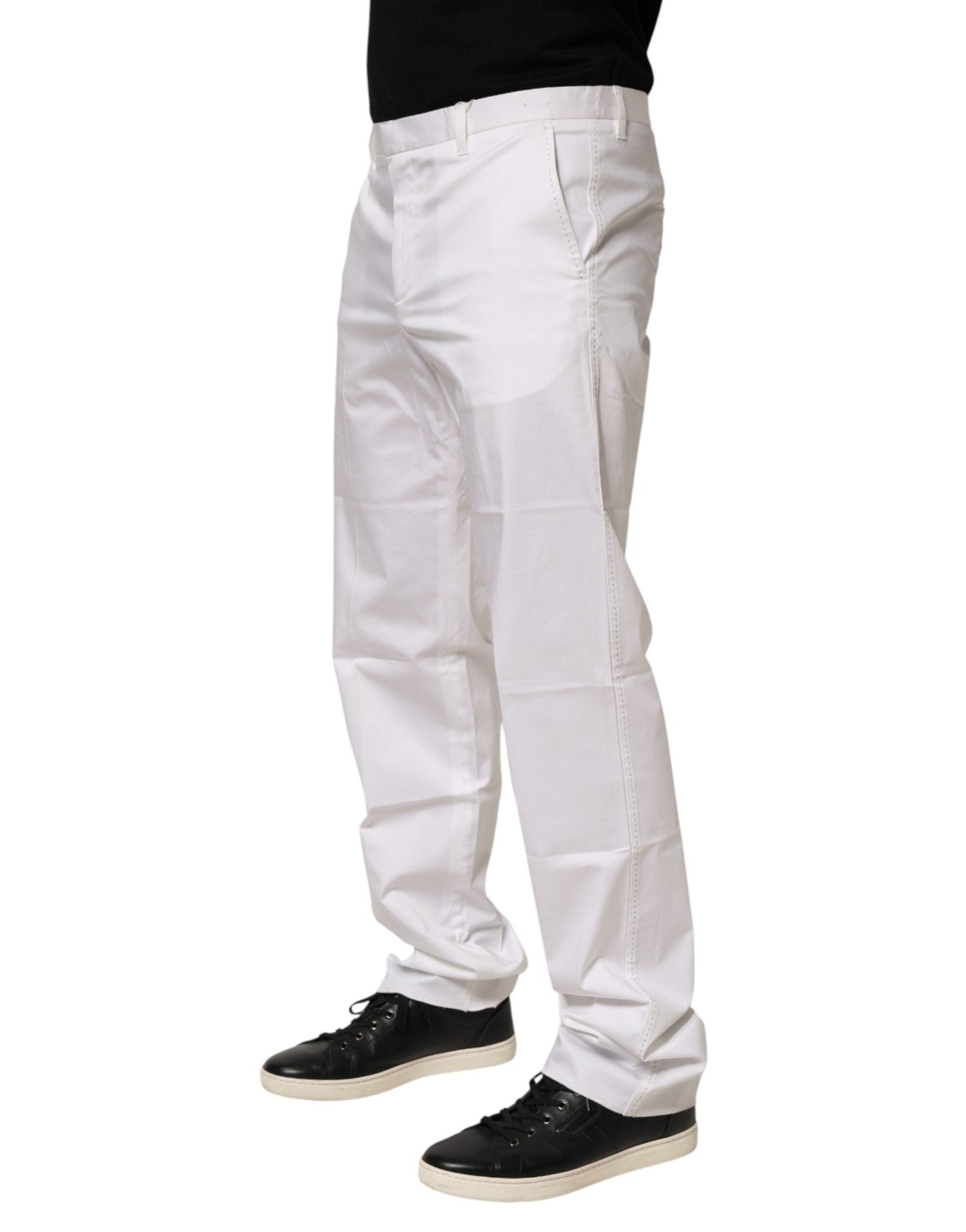 John Richmond White Cotton Stretch Dress Formal Men Trouser Pants - RIMODA