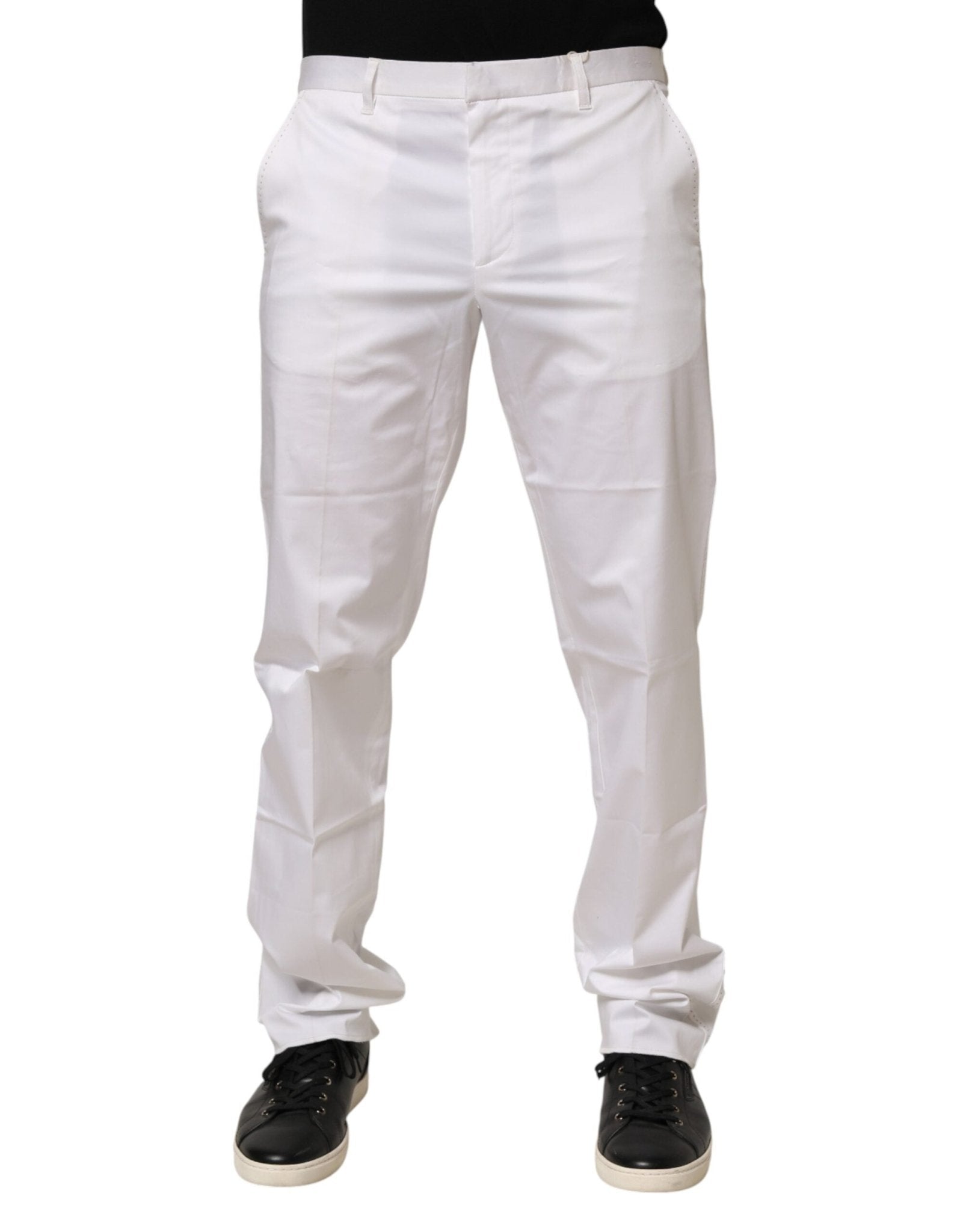 John Richmond White Cotton Stretch Dress Formal Men Trouser Pants - RIMODA