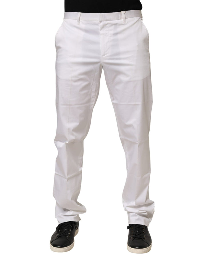 John Richmond White Cotton Stretch Dress Formal Men Trouser Pants - RIMODA