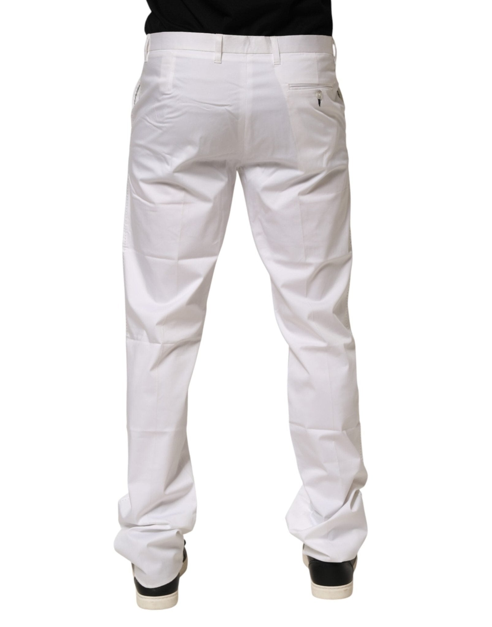 John Richmond White Cotton Stretch Dress Formal Men Trouser Pants - RIMODA