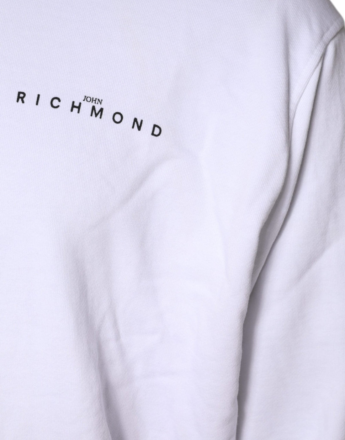 John Richmond White Logo Cotton Hooded Sweatshirt Sweater - RIMODA