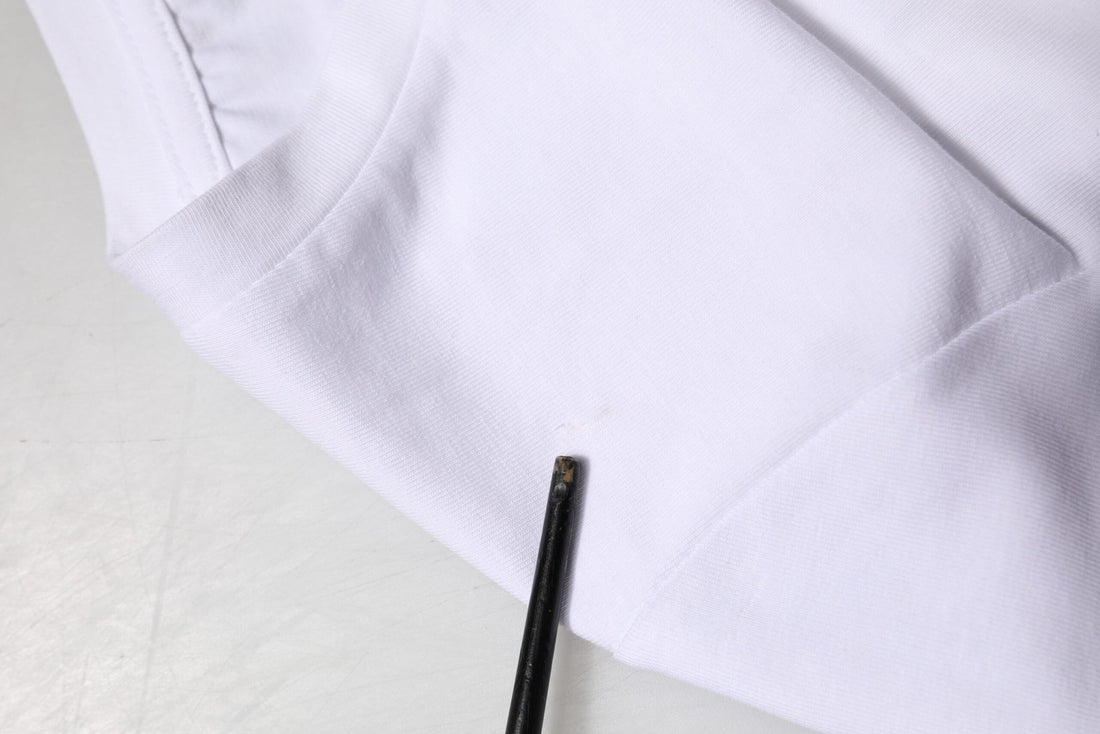 John Richmond White Printed Cotton Stretch Crew Neck T-shirt - RIMODA