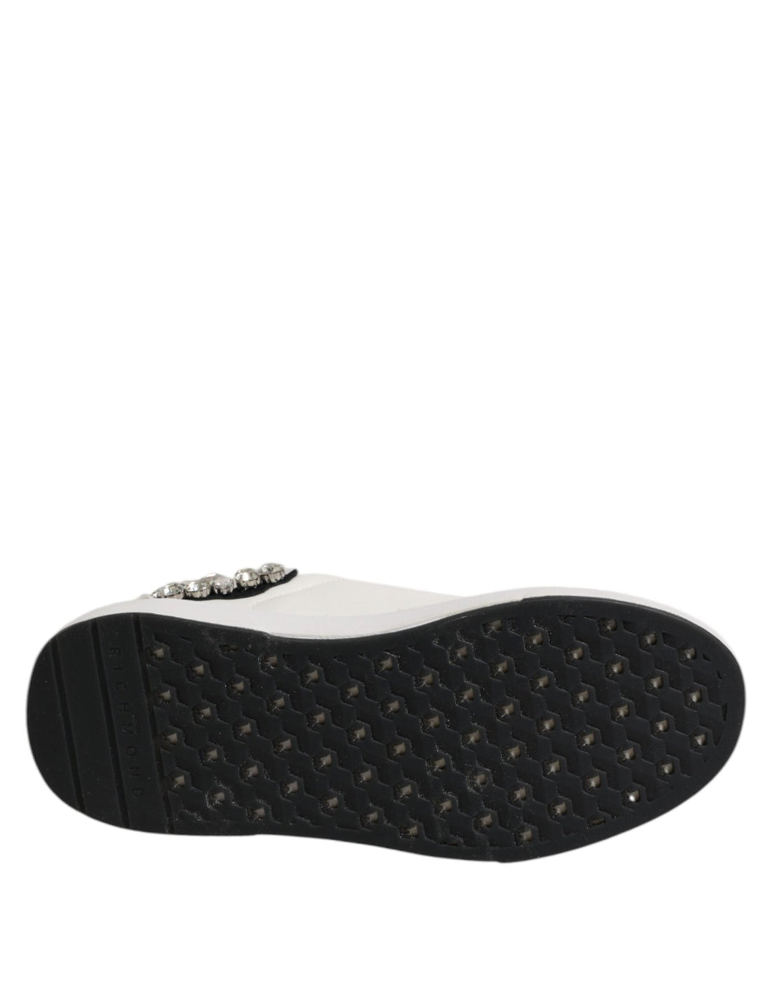 John Richmond White Rhinestone Embellished Sneakers Shoes - RIMODA