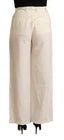 Jucca Off White Cotton High Waist Straight Women Trouser - RIMODA