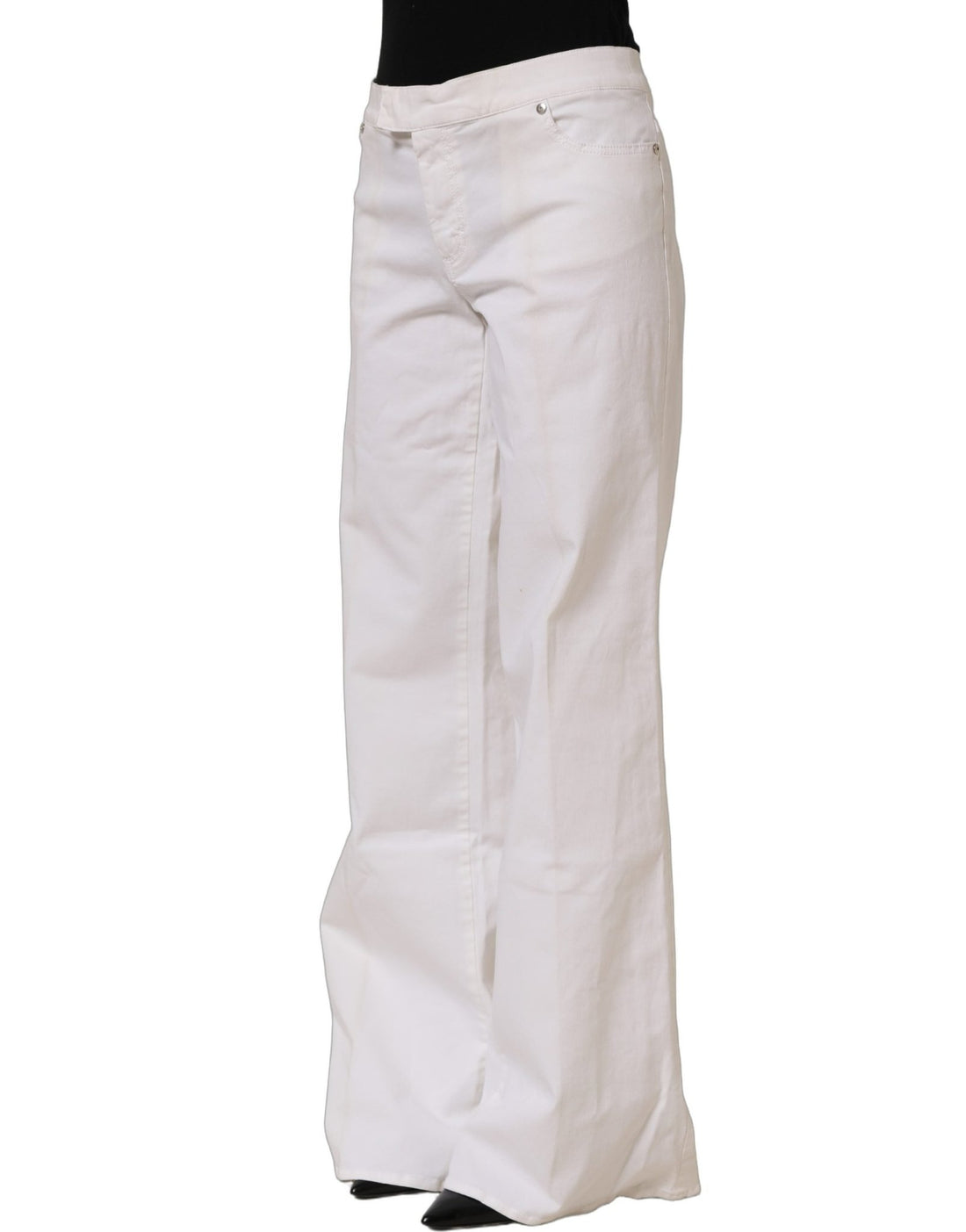 Just Cavalli White High Waist Wide Leg Denim Trouser Jeans - RIMODA