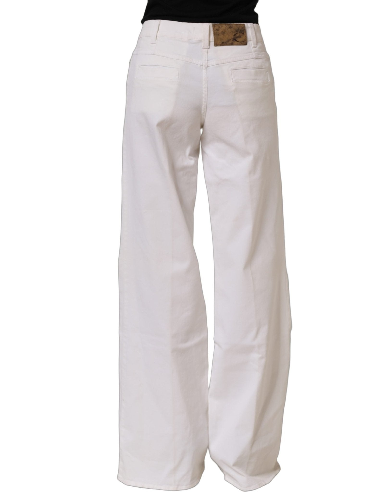 Just Cavalli White High Waist Wide Leg Denim Trouser Jeans - RIMODA