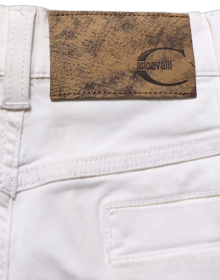 Just Cavalli White High Waist Wide Leg Denim Trouser Jeans - RIMODA