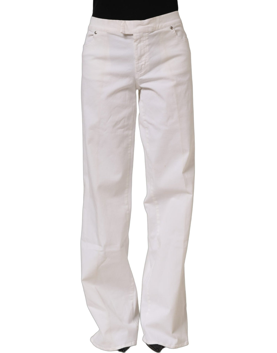 Just Cavalli White High Waist Wide Leg Denim Trouser Jeans - RIMODA