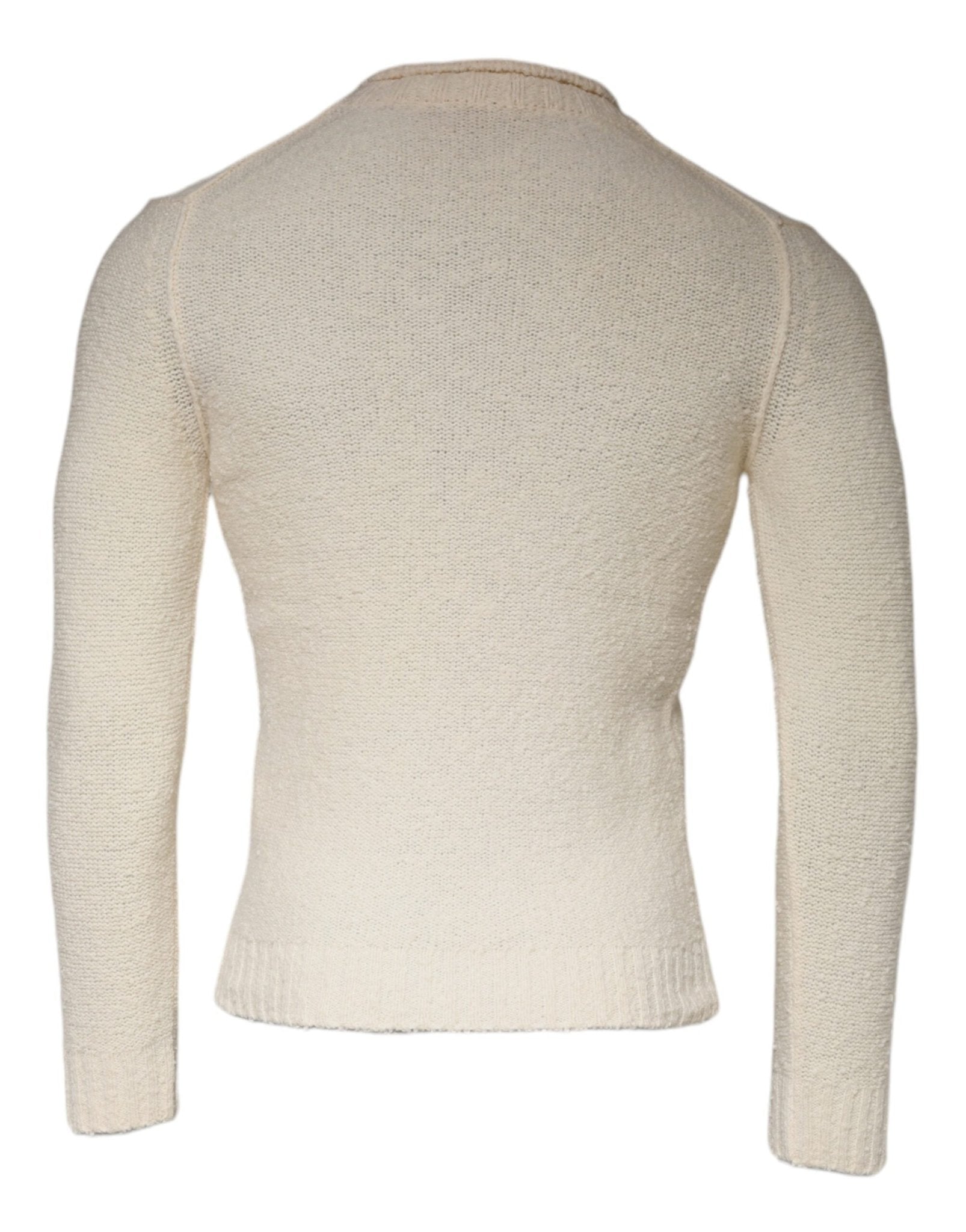 KANGRA Beige Wool Knit Long Sleeve Round Neck Pullover Sweater - RIMODA