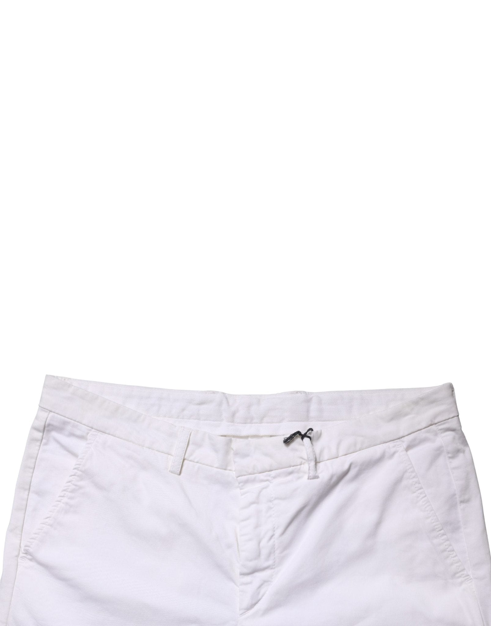 Kaos White Mid Waist Cotton Stretch Casual Men Trouser Pants - RIMODA